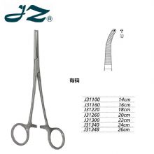 金鐘止血鉗彎有鉤 J31348 26cm 彎有鉤