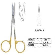 金鐘小血管剪直圓 JA2406 11.5cm 直圓 金圈