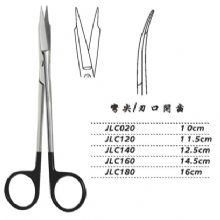 金鐘精細手術剪彎尖 JLC160 14.5cm 彎尖 刃口開齒（解剖）