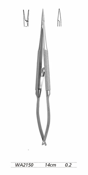 金鐘顯微持針鉗直 WA2150 14cm直 頭寬0.2帶鎖