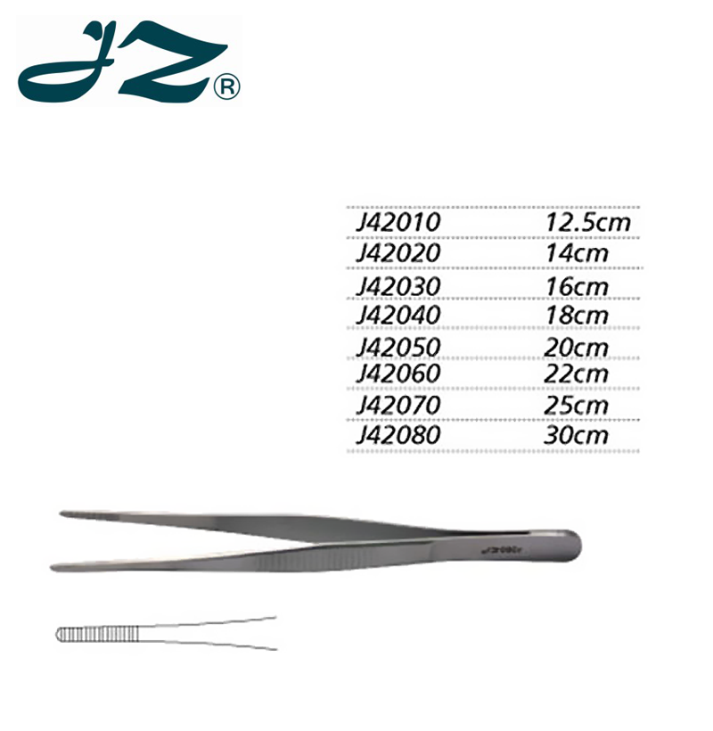 金鐘醫(yī)用鑷  J42060 22cm 橫齒（敷料）