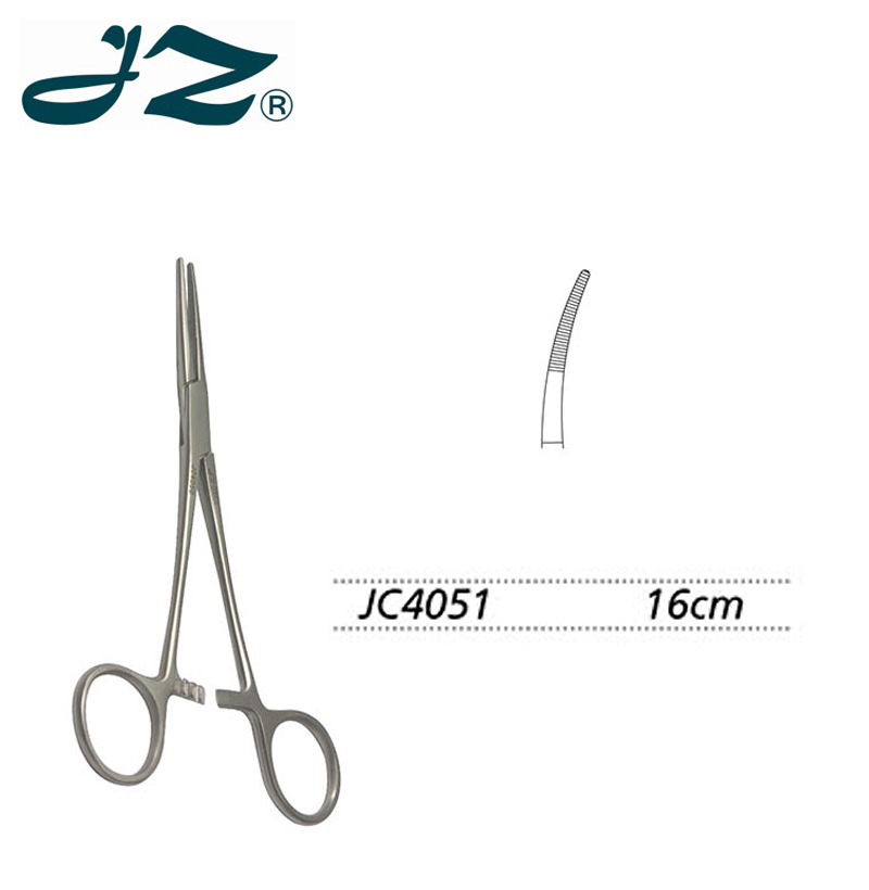 金鐘止血鉗彎半齒 JC4051 16cm 彎半齒（蘭氏）