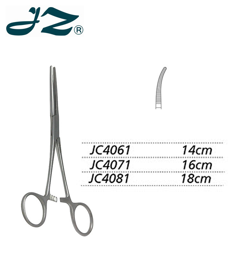 金鐘止血鉗彎全齒 JC4081 18cm 彎全齒（羅-平氏）