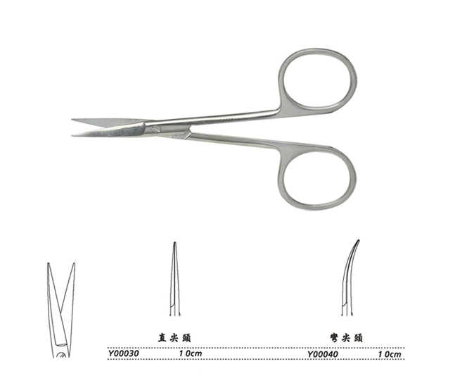 金鐘眼用剪Y00040 10cm 彎尖頭