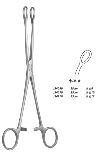 金鐘海綿鉗彎無(wú)齒 J34030 25cm 彎無(wú)齒 頭寬8