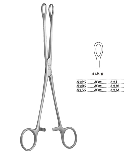 金鐘海綿鉗直無(wú)齒 J34080 25cm 直無(wú)齒 頭寬 10