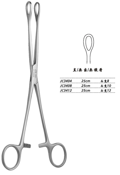 金鐘海綿鉗直無齒 JC3408 25cm 直無齒 頭寬10 WD