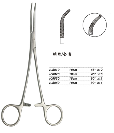 金鐘分離結(jié)扎鉗18cm JC8830 18cm 90°×12網(wǎng)紋全齒