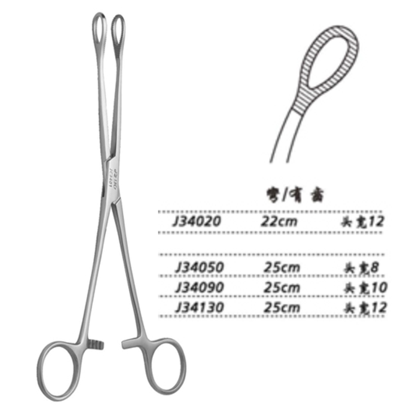 金鐘海綿鉗彎有齒 J34130 25cm 彎有齒 頭寬12