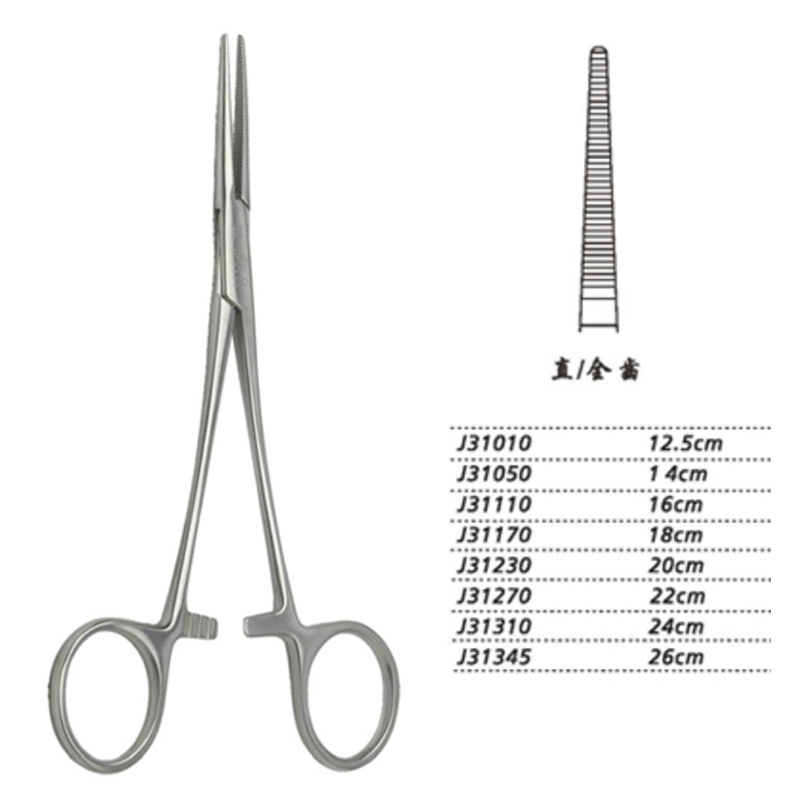 金鐘止血鉗直全齒 J31170 18cm 直全齒