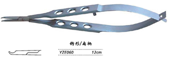 金鐘顯微眼用持針鉗扁柄 YZE060 12cm 鉤形 扁柄