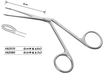 金鐘耳異物鉗  H6Z070 6cm 卵圓頭 6×2