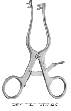 金鐘乳突牽開(kāi)器  H6F010 14cm 固定式 2×2鉤銳