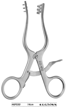 金鐘乳突牽開器  H6F030 14cm 固定式 3×3鉤銳