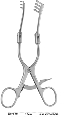 金鐘乳突牽開器  H6F110 16cm 活動式 3×4鉤銳