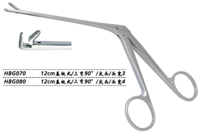 金鐘鼻組織鉗尖頭 HBG070 12cm 蓋板式 上彎90° 尖頭 寬3