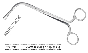 金鐘喉用鉗鉗式 H8F010 22cm 鉗式 前彎 上開（取魚骨）