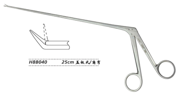 金鐘顯微喉剪H8B040 25cm 蓋板式 上彎45° 寬2.2