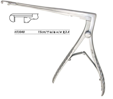 金鐘上頜竇咬骨鉗  H7J040 15cm下切 齒口 刃寬3.4