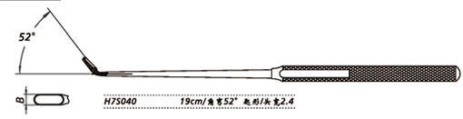 金鐘鼻刮匙角彎 H7S040 19cm 角彎52° 匙形 頭寬2.4
