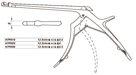 金鐘上頜竇止血鉗  H7P010 12.5cm 齒口 頭寬3.5