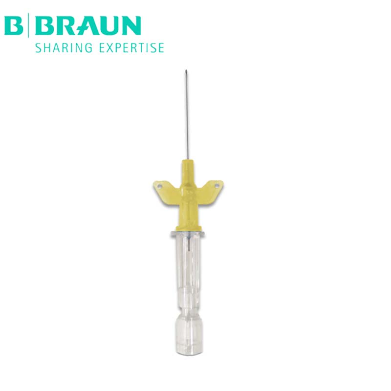 德國(guó)貝朗動(dòng)靜脈留置針I(yè)ntrocan-W英初康 帶翼 24G 針頭0.7×19mm 黃色  貨號(hào)4254074B